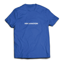 Ninja Nation Blue T shirt with "Ninja Nation" text on the front